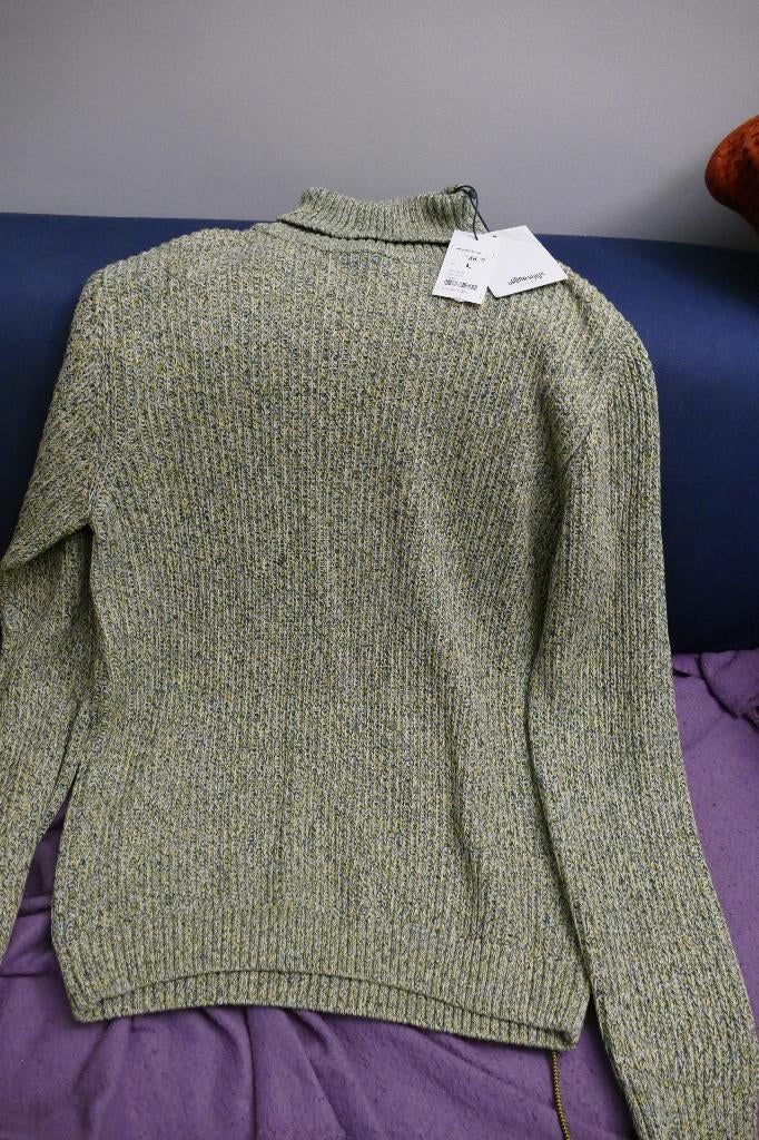 Gebreide herentrui geel en groen met rolkraag van bel & bo, Kleding | Heren, Truien en Vesten, Maat 52/54 (L), Geel, Nieuw, Ophalen of Verzenden