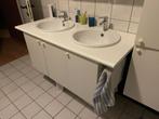 Wastafel met 2 lavabo's, Doe-het-zelf en Bouw, Sanitair, Ophalen, Gebruikt, Chroom, Wastafel