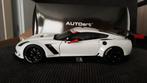 Autoart 1/18 Corvette C7 R Wit, Ophalen of Verzenden, Zo goed als nieuw, Auto, Autoart