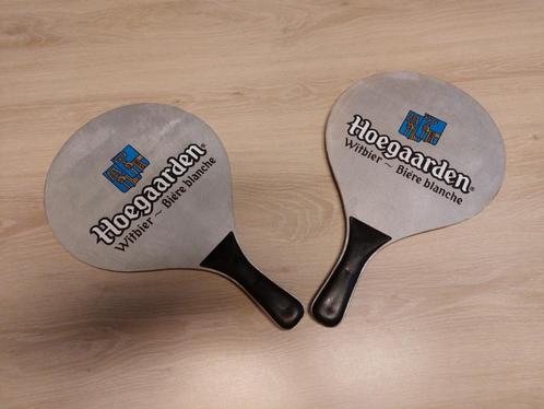 Hoegaarden bier Strandpaletten voor strandtennis set Nieuw, Verzamelen, Biermerken, Nieuw, Reclamebord, Plaat of Schild, Ophalen