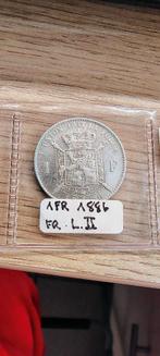 1 franc - Léopold II - type Wiener  1886 en français, Enlèvement ou Envoi, Monnaie en vrac, Argent, Argent