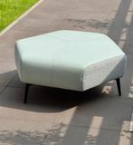 zgan MONTEL hocker mint groene  98x40 LEER, Rond, Leer, Zo goed als nieuw, 75 tot 100 cm