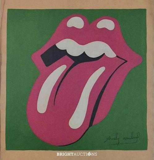 Gouache - Andy Warhol - Rolling Stones, Antiek en Kunst, Kunst | Schilderijen | Abstract, Ophalen