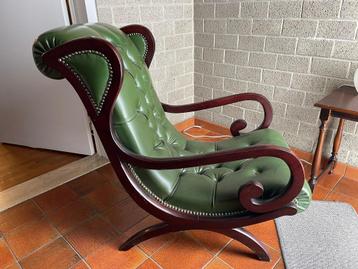Set van 2 groene Chesterfield relaxfauteuils beschikbaar voor biedingen