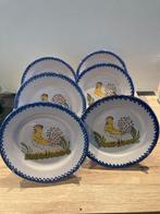 Set van 6 dessertborden Faience de Charolles France, Antiek en Kunst, Antiek | Keramiek en Aardewerk, Ophalen of Verzenden