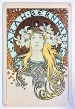 ALPHONSE MUCHA : Sarah Bernhardt kunst Metalen Wandbord, Collections, Envoi, Neuf