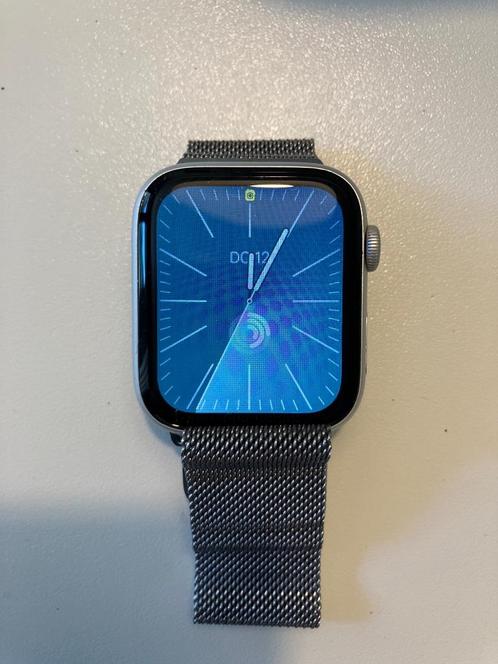 Apple Watch Series 4 GPS44mm Silver Al White, Handtassen en Accessoires, Smartwatches, Gebruikt, iOS, Zilver, Afstand, Calorieverbanding