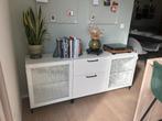 Dressoir wit Ikea Besta met vitrine en lades, Huis en Inrichting, Kasten | Dressoirs, Ophalen, Gebruikt, 150 tot 200 cm, Modern
