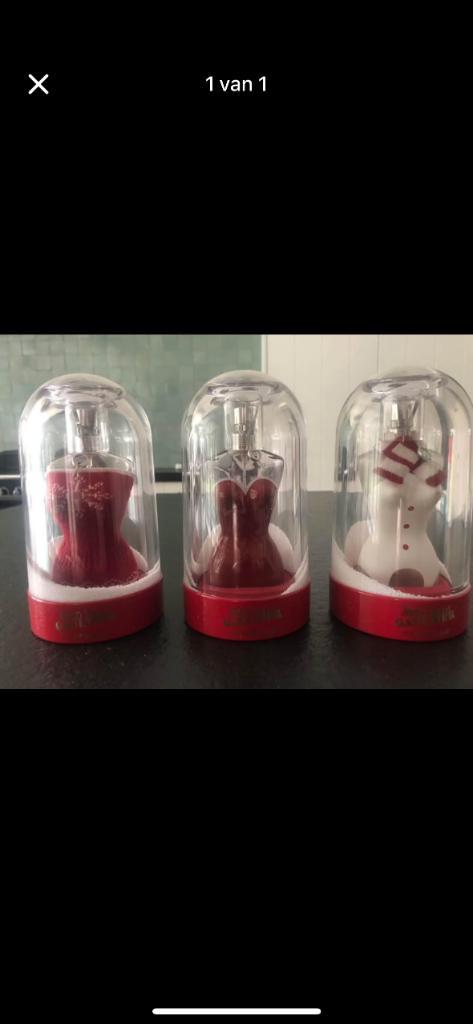 3 Jean Paul Gaultier lege parfumflesjes X-mas collectors, Verzamelen, Parfumverzamelingen, Parfumfles, Ophalen