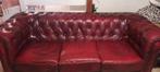 Chesterfield 3-zits leer in goede staat, Ophalen, Gebruikt, Driepersoons, Leer