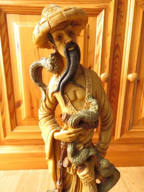 statue homme chinois en résine sculptée XXème siècle, Huis en Inrichting, Woonaccessoires | Boeddhabeelden, Gebruikt, Ophalen of Verzenden