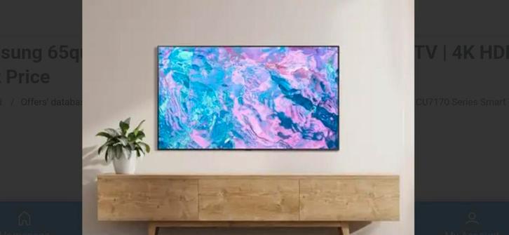 Samsung 65 inch Crystal UHD CU7170 Series SMART TV, Audio, Tv en Foto, Televisies, Zo goed als nieuw, Smart TV, Ophalen of Verzenden