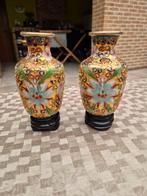 Prachtige gespiegelde Chinese Cloisonne geëtste vazen, Antiek en Kunst, Ophalen of Verzenden