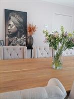 Set met massieve tafel en 8 landelijke stoelen, Ophalen of Verzenden