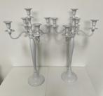 POMAX kandelaars - 2 stuks hoogglans - 60cm hoog, Huis en Inrichting, Woonaccessoires | Kandelaars en Kaarsen, Ophalen, Wit, Kandelaar