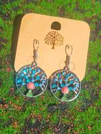 Levensboom oorbellen hippie bohemian, Handtassen en Accessoires, Oorbellen, Ophalen of Verzenden, Nieuw, Zilver, Overige materialen