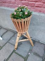 Retro vintage rotan plantenstaander, Ophalen of Verzenden