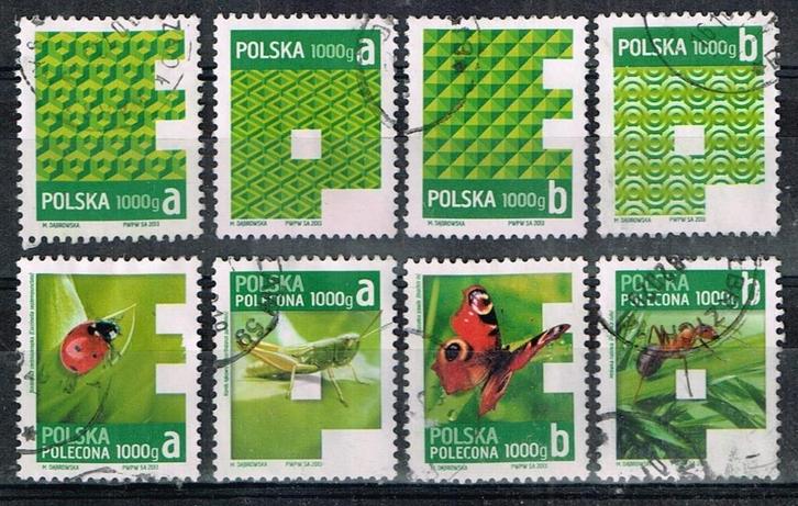 Postzegels uit Polen - K 3718 - geometrie en insecten, Postzegels en Munten, Postzegels | Europa | Overig, Gestempeld, Polen, Verzenden