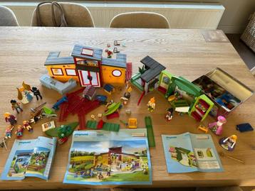 Playmobil Dierenpension + uit + Bloemenwinkel + extra figure, Ophalen of Verzenden, Gebruikt