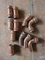 Lot koperen fittingen knooppunt 22 gasleidingen, Doe-het-zelf en Bouw, Buizen en Afvoer, Ophalen, Zo goed als nieuw