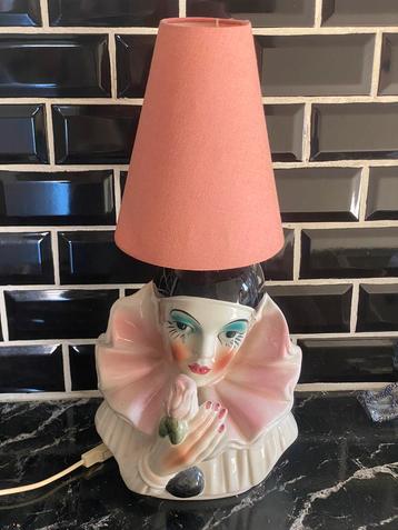 Vintage keramiek PIERROT tafellamp beschikbaar voor biedingen