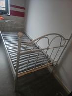 Een persoonsbed metalen frame met lattenbodem ..., Ophalen, Wit