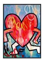 Gunnar Zyl : œuvre unique hommage à Keith Haring, Antiquités & Art, Art | Peinture | Moderne