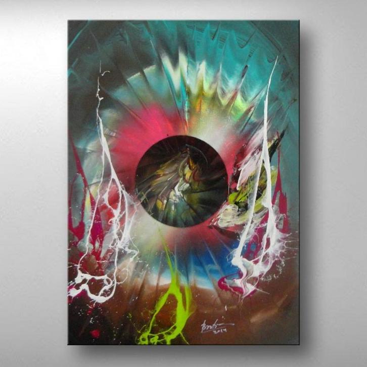 " The Deep " Prachtig Acrylschilderij van illias, Antiek en Kunst, Kunst | Schilderijen | Modern, Ophalen of Verzenden