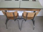 Schoollessenaar met 2 stoelen, formicablade - Obumex - Vinta, Gebruikt, Ophalen of Verzenden, Bureau