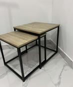 Bijzettafels 2-delig, Huis en Inrichting, Minder dan 55 cm, Zo goed als nieuw, Industrieel, Rechthoekig