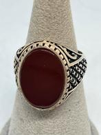 Zilveren Ring met Carneool – 925 Zilver, Maten 20 en 22, Handtassen en Accessoires, Ringen, 20 of groter, Nieuw, Ophalen of Verzenden