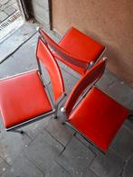 3 Oranje vintage retro stoelen 60's 70's, Huis en Inrichting, Ophalen