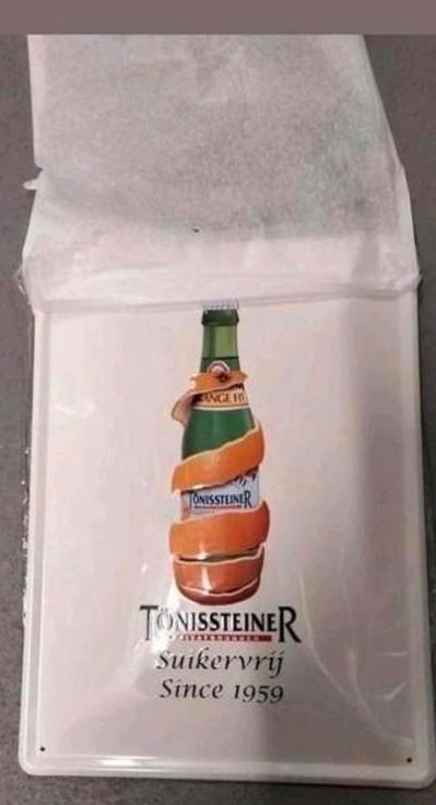 Tonissteiner gestempelde metalen plaat. Nieuwstaat. Verpakt., Verzamelen, Biermerken, Nieuw, Duvel, Ophalen of Verzenden