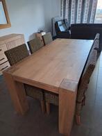 Tafel 180x90 met 6 mooie stoelen en kussens., Huis en Inrichting, Tafels | Eettafels, Ophalen, Zo goed als nieuw