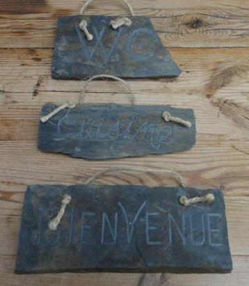 SALE Franse leistenen deurplaten, WC, CUISINE & BIENVENUE beschikbaar voor biedingen