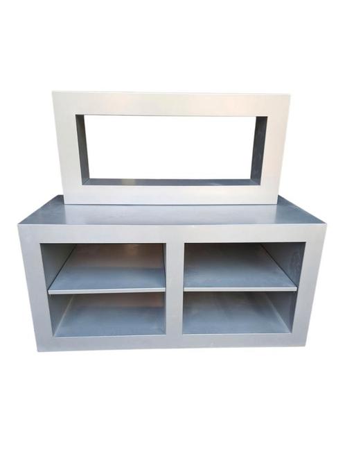 Stalen kast + wandrek - industrieel design, Huis en Inrichting, Kasten | Wandmeubels, Ophalen