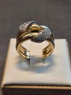 18kt gouden ring met natuurlijke diamanten, Ophalen, Gebruikt, Met edelsteen, Dame
