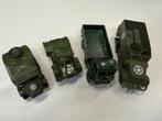 4 véhicules militaires Dinky Toys, Enlèvement ou Envoi, Utilisé, Bus ou Camion, Dinky Toys