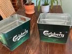 2 blikken dozen Carlsberg - ijsemmer, Verzamelen, Merken en Reclamevoorwerpen, Ophalen of Verzenden