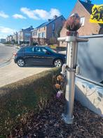 Inox handwerk stuk / man met bloempotje, Ophalen