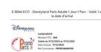 E-Billet ECO - Disneyland Paris Adulte 1 Jour 1 Parc, Tickets en Kaartjes, Eén persoon, Ticket of Toegangskaart