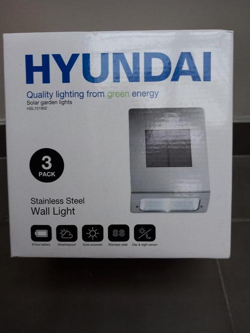 Wandlampen Hyundai voor buiten. 3 stuks. Zonne-energie, Maison & Meubles, Lampes | Appliques, Neuf, Enlèvement