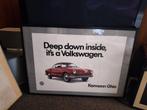 Vintage publiciteit VW Karmann Ghia ingekaderd, Ophalen, Zo goed als nieuw