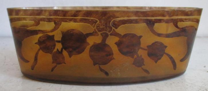 art deco acid etched Le Verre Francais Schneider fruitcoup, Antiek en Kunst, Antiek | Glaswerk en Kristal, Verzenden