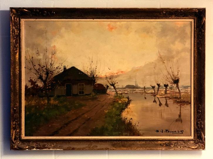Schilderij H J Pauwels, Antiek en Kunst, Kunst | Schilderijen | Klassiek, Ophalen