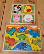 2 houten puzzels, Kinderen en Baby's, Speelgoed | Kinderpuzzels, Ophalen of Verzenden, Zo goed als nieuw, Van hout