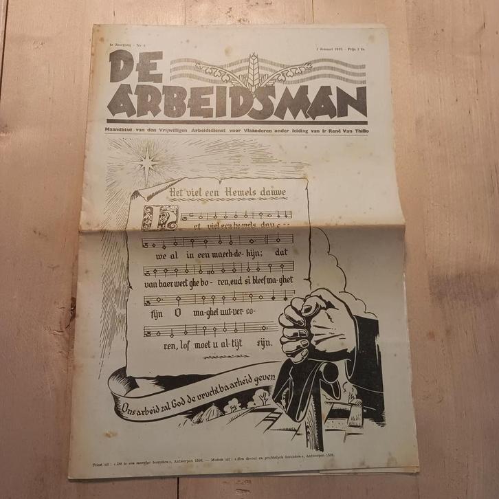 De arbeidsman 1942 collaboratie krant, Verzamelen, Militaria | Tweede Wereldoorlog, Ophalen of Verzenden