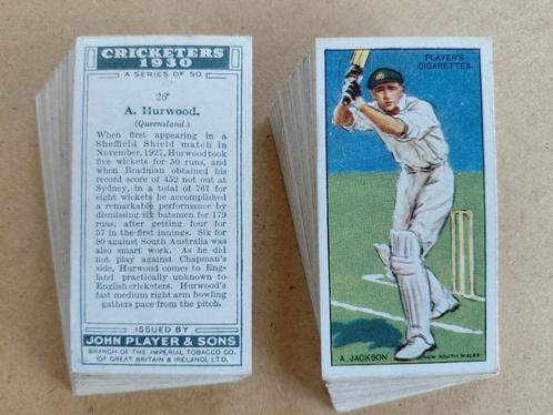 Cricketers 1930 complete set 50 chromos cricket John Player, Verzamelen, Foto's en Prenten, Overige onderwerpen, Voor 1940, Ophalen of Verzenden
