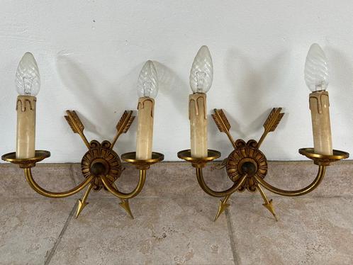Paar vergulde bronzen schansen in EMPIRE-stijl, Antiek en Kunst, Antiek | Brons en Koper, Brons, Ophalen of Verzenden