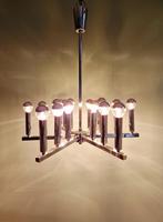 Space Age kroonluchter in verchroomd metaal, 1970, Antiek en Kunst, Ophalen